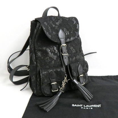 Saint Laurent Rucksack Festival Backpack 421943 Lace Black Fringe