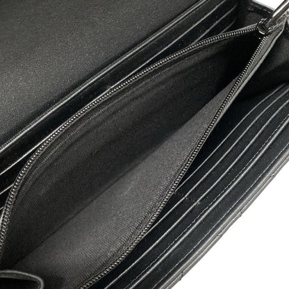 Chanel Long Wallet Matelasse Ap0241 Black Hardware / Sole Black Lambskin