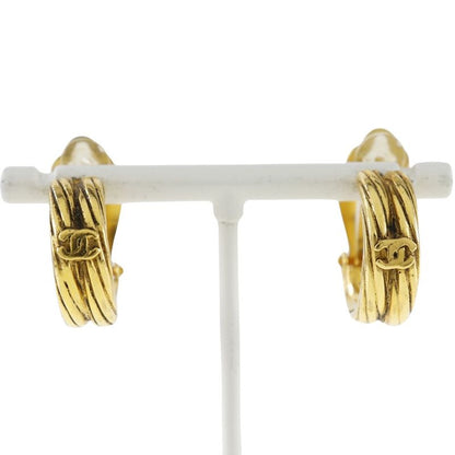 Chanel Coco Mark Loop Vintage Gold Plated 93P Ladies 11g Earring