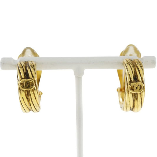 Chanel Coco Mark Loop Vintage Gold Plated 93P Ladies 11g Earring