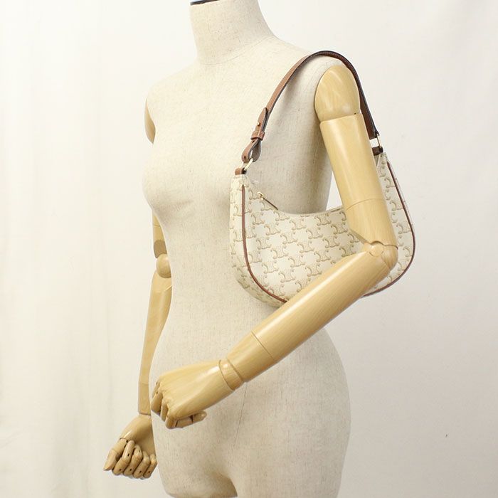 Celine One Shoulder Bag Triomphe Canvas Scuff Deuce