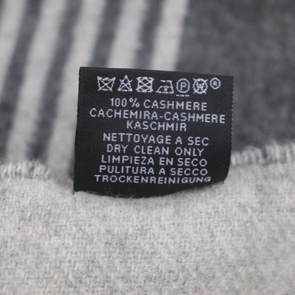  Hermes Sangre À Bucle 100% Cashmere Anthogracito Gris Cles Fringed Scarf With