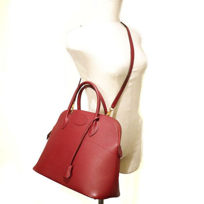 Hermes Bolide 37 Courchevel Red 0Y Ladies Handbag