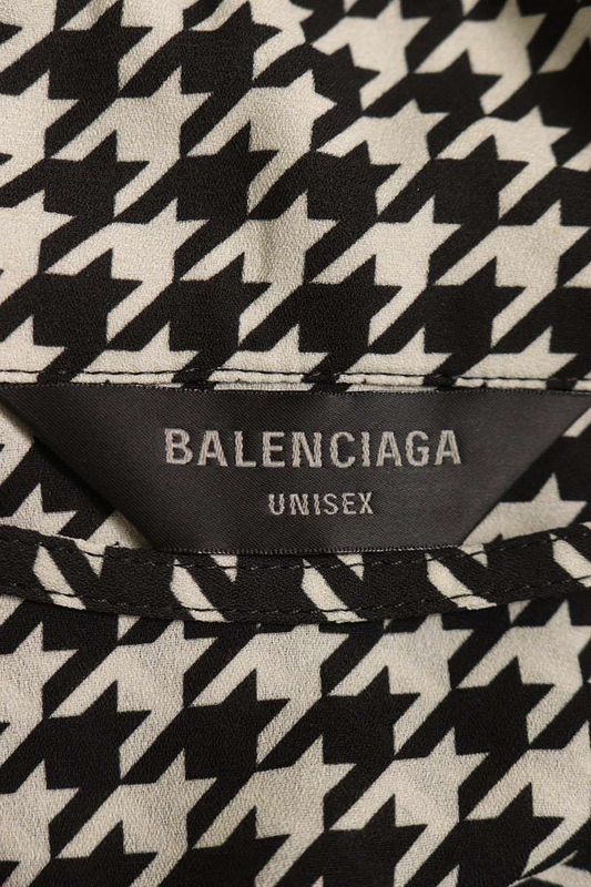 Balenciaga Pleated Dress Stola 832044 Hound's Tooth Belted Pleated Shawl Women's