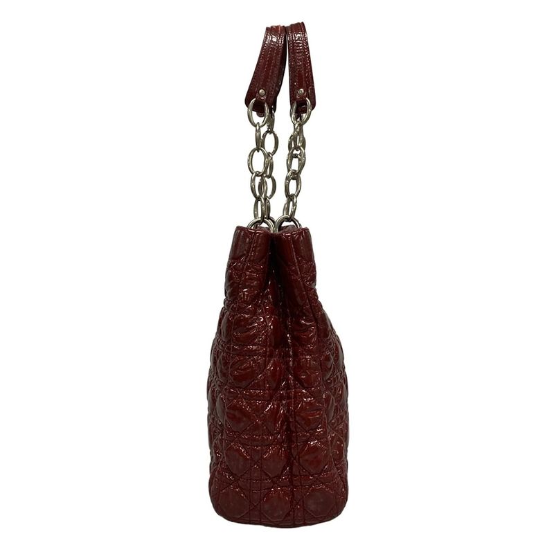 Dior/christian Dior Tote Bag Canage Stitch Red Chain Shoulder Leather