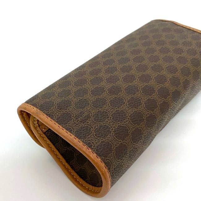 Celine Pouch Ec21594 Brown Macadam PVC Leather