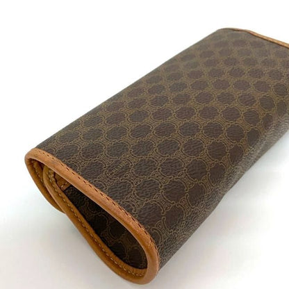 Celine Pouch Ec21594 Brown Macadam PVC Leather