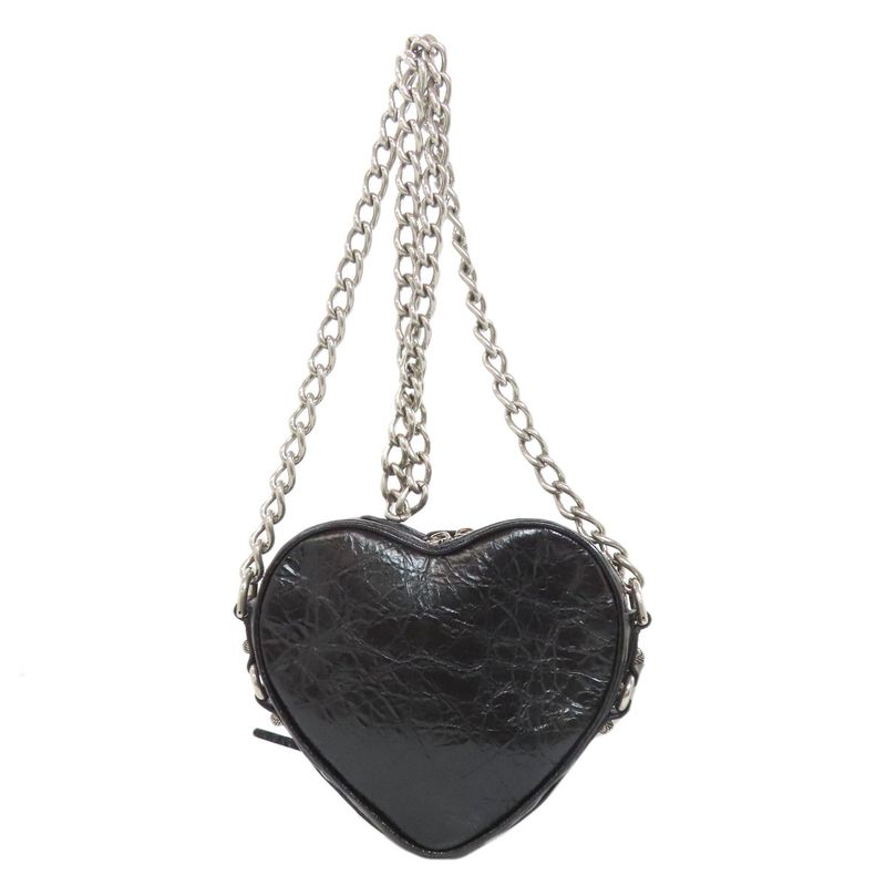 Balenciaga Heart Motif Shoulder Bag Leather Women