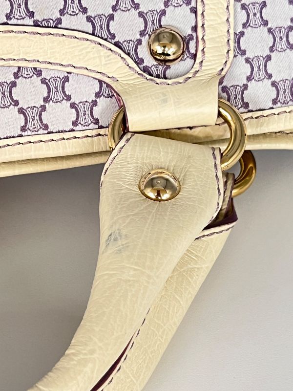 Celine Handbag Macadam Pattern Purple White 33bs140