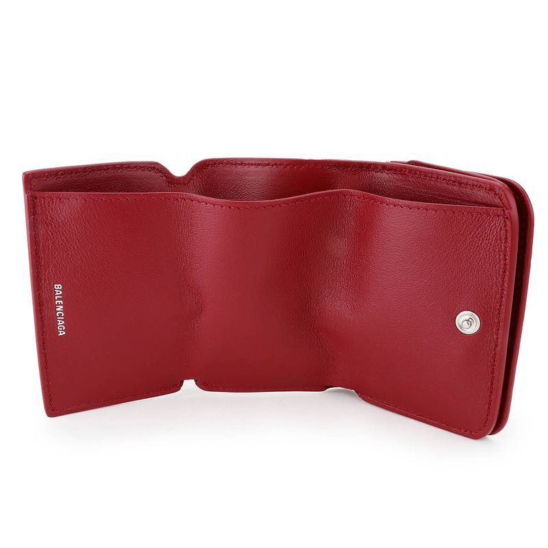 Balenciaga Trifold Wallet Cache In Burgundy
