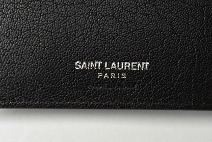 Saint Laurent Wallet YSL Saint Laurent Men's Foldable Wallet Star Leather Black