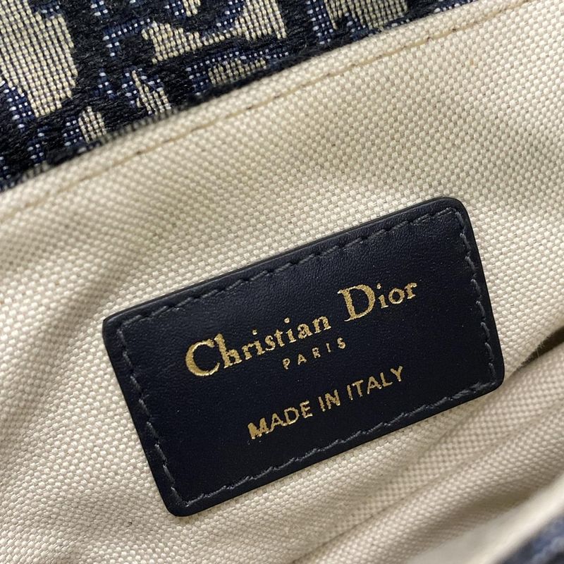 Dior/christian Dior Handbag Saddle Bagtrotter Navy And Ivory Mini Bag Leather
