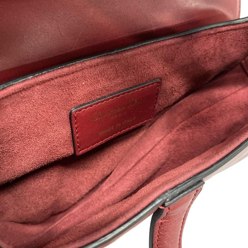 Dior/christian Dior Handbag Saddle Bag Red Leather