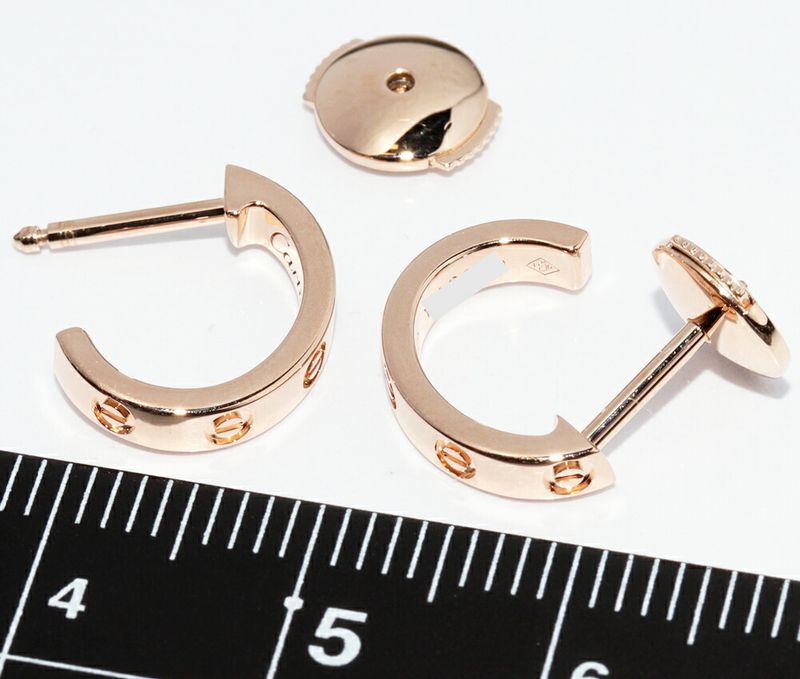 Cartier Earrings 18K Pink Gold Mini Love Earrings Hoop Earrings B80290