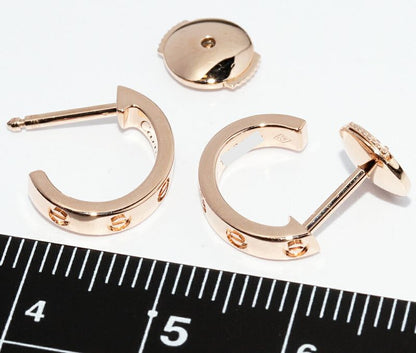 Cartier Earrings 18K Pink Gold Mini Love Earrings Hoop Earrings B80290