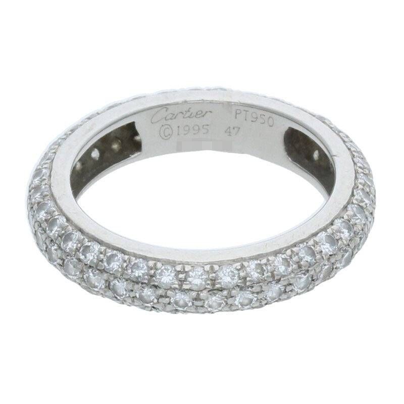 Cartier Pt950 PAVE Diamond Ring Men's Size 6