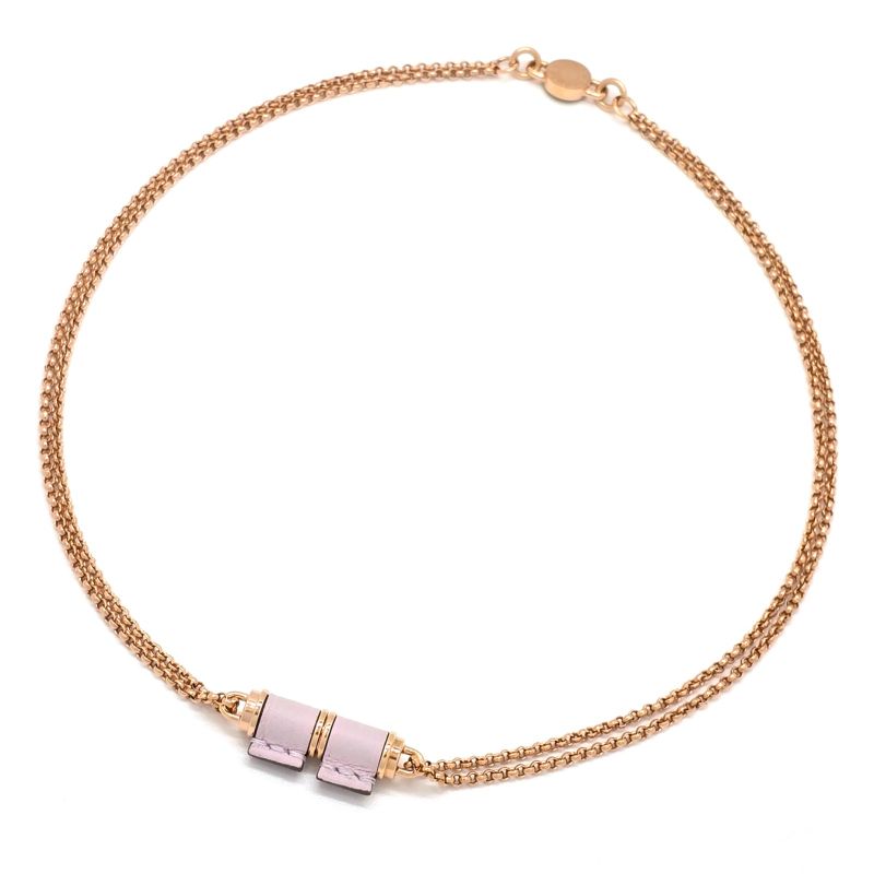 Hermes Charnières PM Necklace Swift Leather Gold Color Metal Neck Circumference