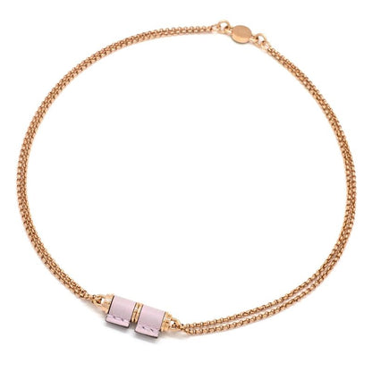 Hermes Charnières PM Necklace Swift Leather Gold Color Metal Neck Circumference