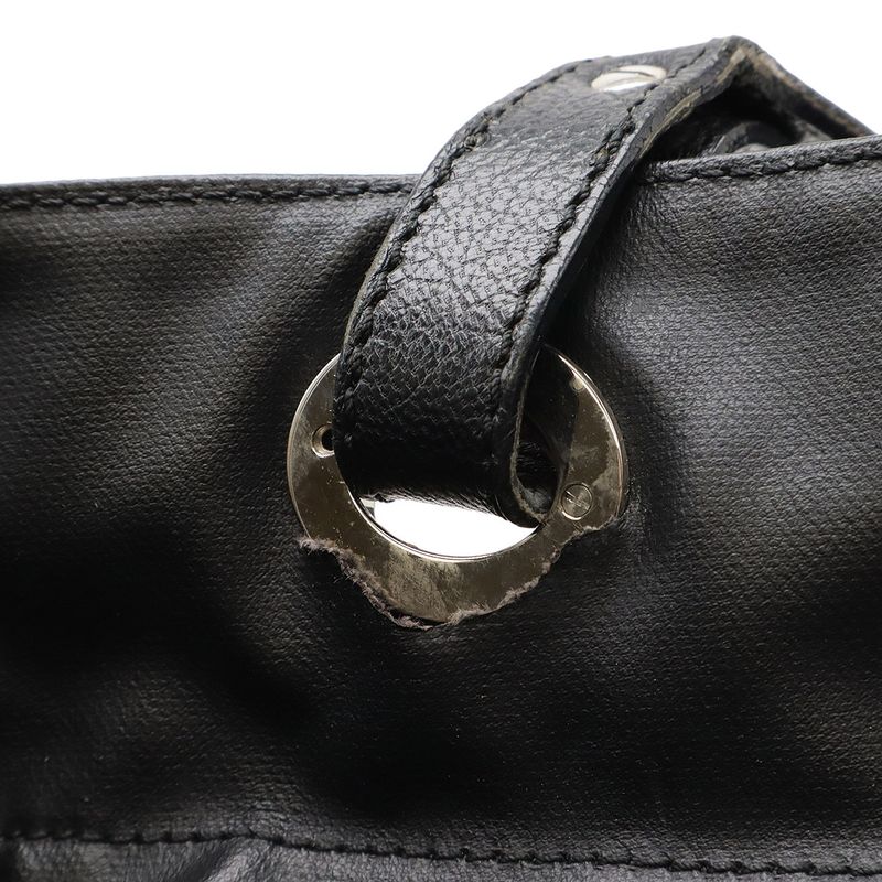 Chanel Paris Biarritz Tote MM Tote Handbag Coated Canvas Black Silver Hardware