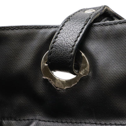 Chanel Paris Biarritz Tote MM Tote Handbag Coated Canvas Black Silver Hardware