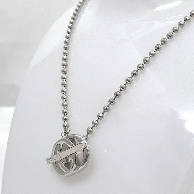 Gucci Necklace Silver Interlocking Polished Ag