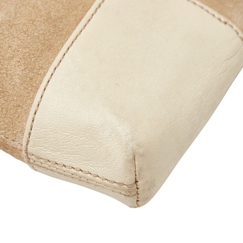 Loewe Anagram Crossbody Shoulder Bag Beige White Suede Leather Women's Loewe