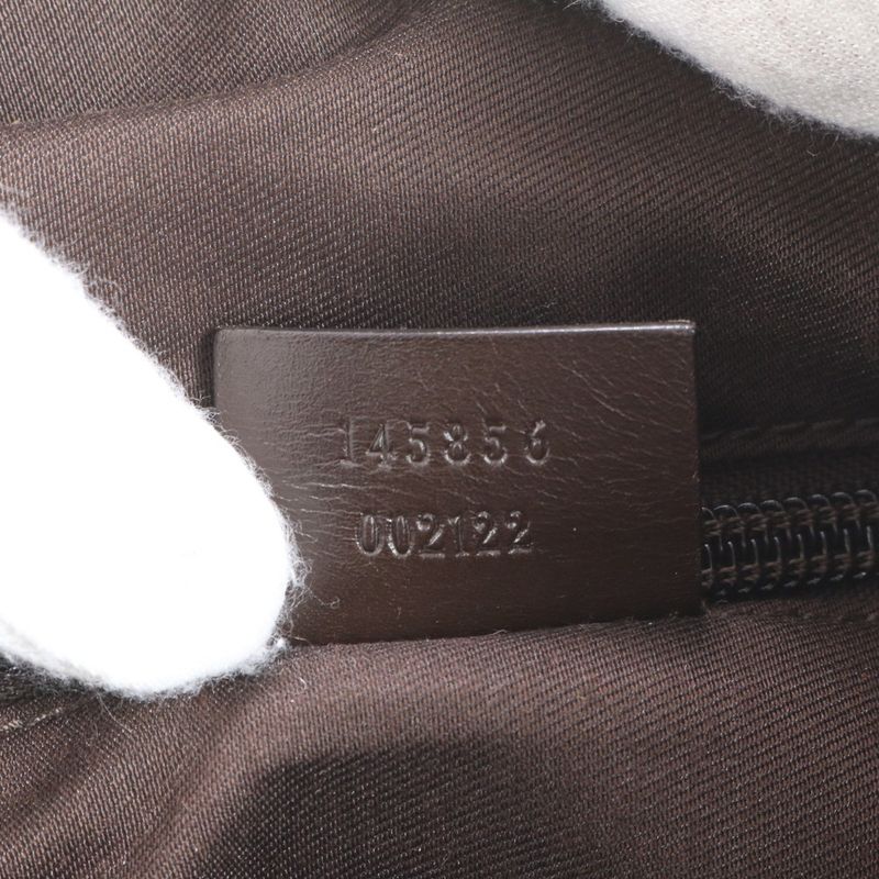 Gucci GG Canvas Perforated Leather Shoulder Bag Crossbody Messenger Business