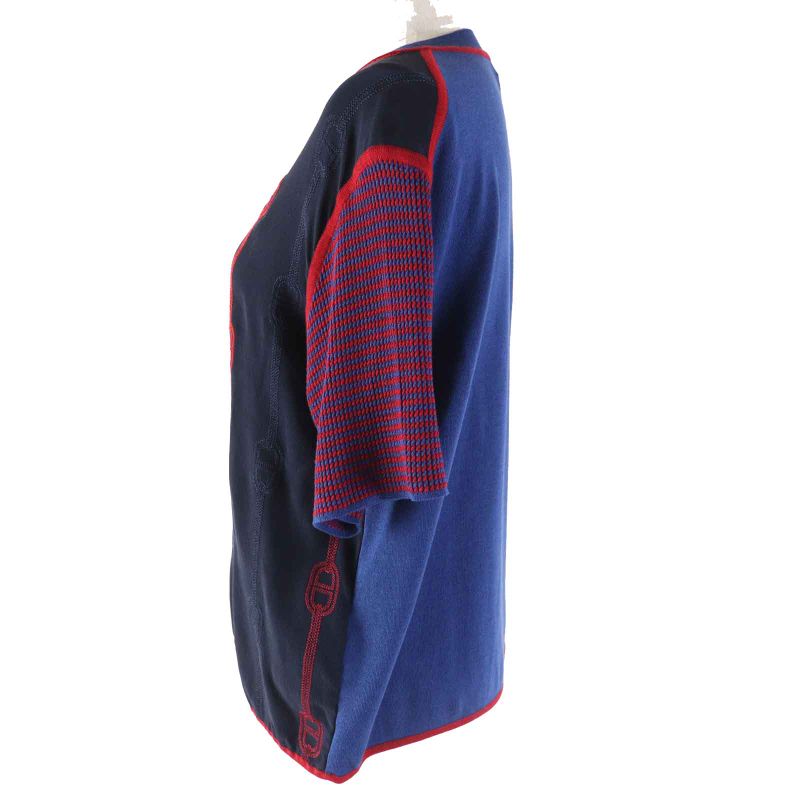 Hermes 23SS 3e2810dv Silk Chaine D'ancre Short Sleeve Knit/ Short Sleeve Knit