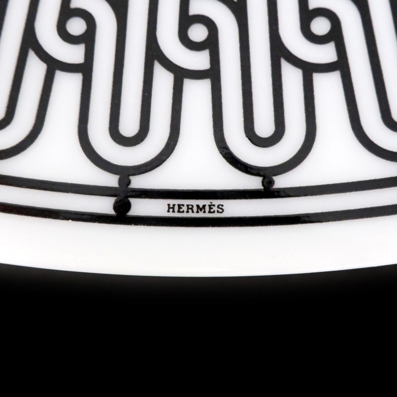 Hermes Soap Plate H DECO White Black Dish Pottery H Deco Ash Deco