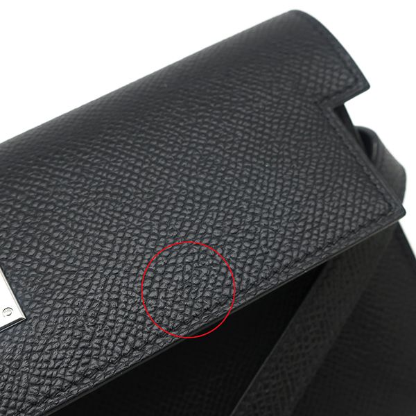 Hermes Long Wallet Kelly Wallet Long Vaux Epson Black Silver Hardware Black B