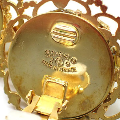 Chanel Earring 29 Engraved Vintage Coco Mark GP Fake Pearl Round Vintage Chanel