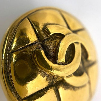 Chanel Earrings Gold Coco Mark Vintage GP