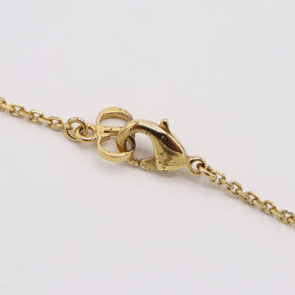 Christian DIOR Necklace CD Logo Faux Pearl Approx 4.3g Gold Color Accessory