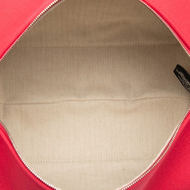 Hermes Brid A Black GM Hibiscus Pinkish Silver Hardware Canvas Women Hermes