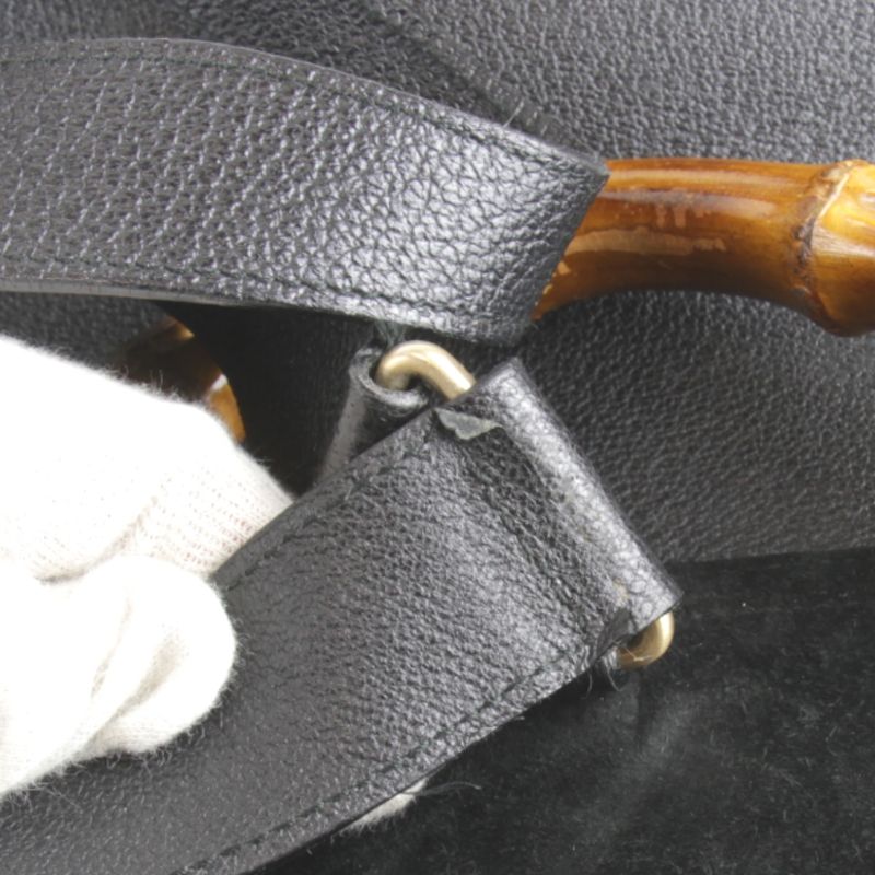 Gucci 003 1118 0016 Bamboo Backpack/daypack Black Suede