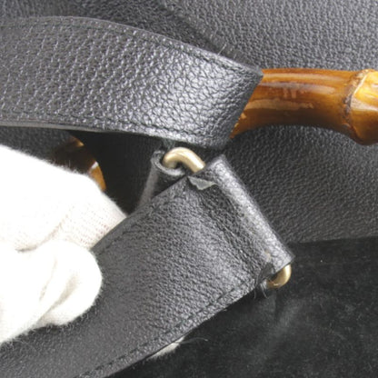 Gucci 003 1118 0016 Bamboo Backpack/daypack Black Suede