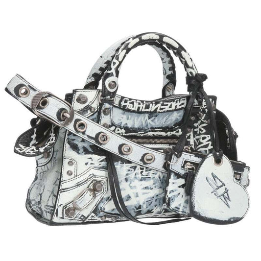 Balenciaga NEO Cagole XS 700940 Neocagole Lambskin Graphic Shoulder Bag For Men