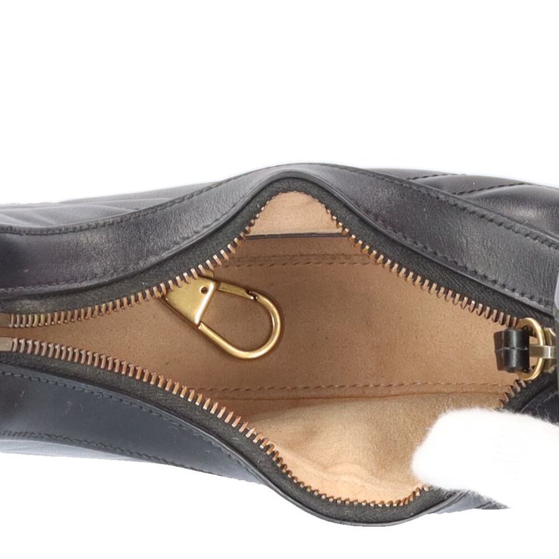 Gucci GG Marmont Shoulder Bag Leather 699514 Black Ladies Gucci  Gucci