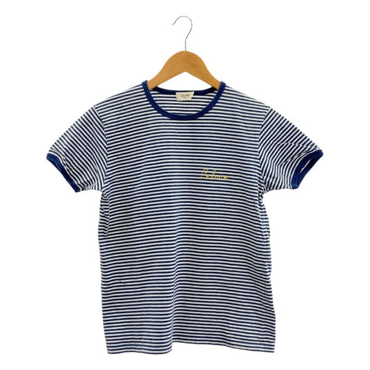 Celine - Embroidered T-shirt Striped T-shirt - M - Blue White - Women's