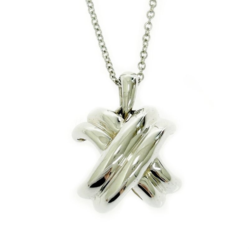 Tiffany & Co Silver Signature Cross Necklace 3.8g 925 Engraved 399054 Necklace