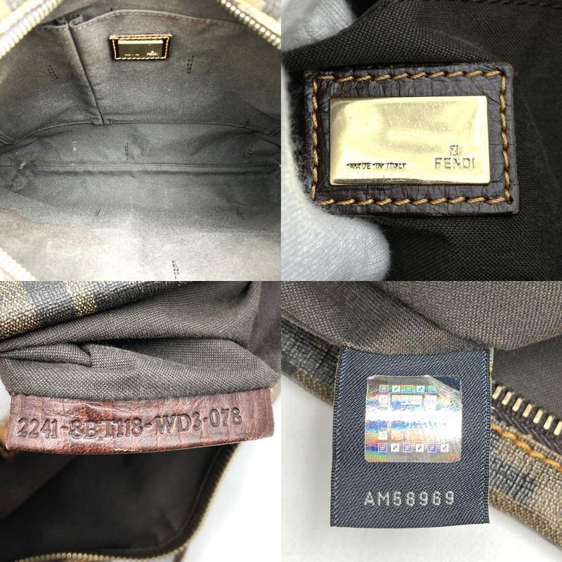 Fendi 2241-8bt118 Shoulder Bag Zucca Zucchino PVC Beige Brown Ladies Men