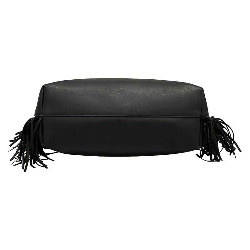 Saint Laurent Paris Tote Bag 410666 Black Fringe Leather
