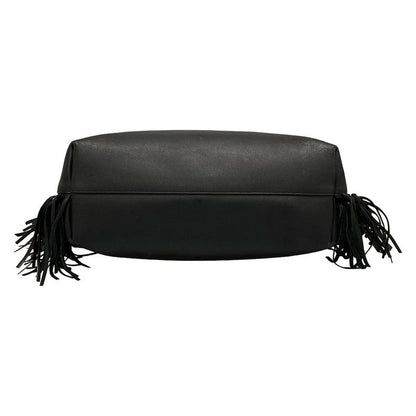 Saint Laurent Paris Tote Bag 410666 Black Fringe Leather