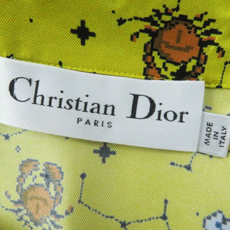 Christian DIOR 22AW 241v29a6633 100% Silk Zodiac Pixel Short Sleeve Shirt