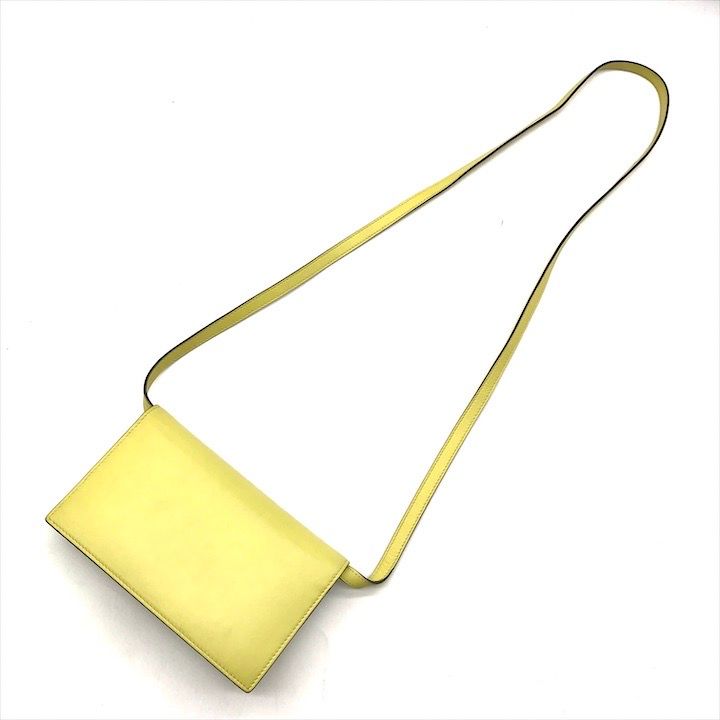 Gucci Interlocking 2-Way Shoulder Bag Wallet Lime Yellow Leather