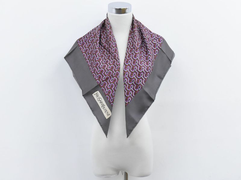 Authentic Yves Saint Laurent YVES Saint Laurent YSL Silk Scarf Shawl Bandana