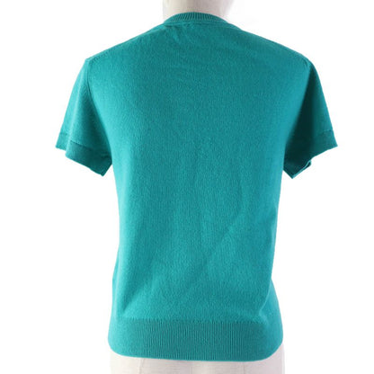 Hermes 2024 100% Cashmere Short Sleeves Short-sleeved Knit Green Tone 36 Made