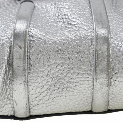 Celine Logo Plate Calf Silver Ladies Handbag