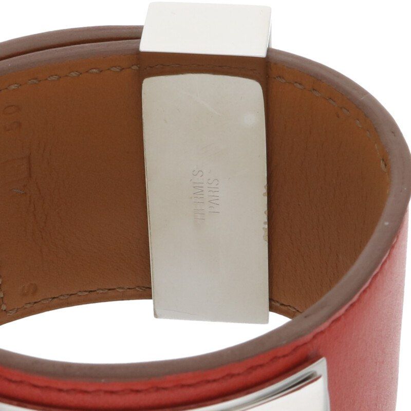 Hermes Collier De Chien □R Engraved Collier De Chien Leather Bracelet Men's S