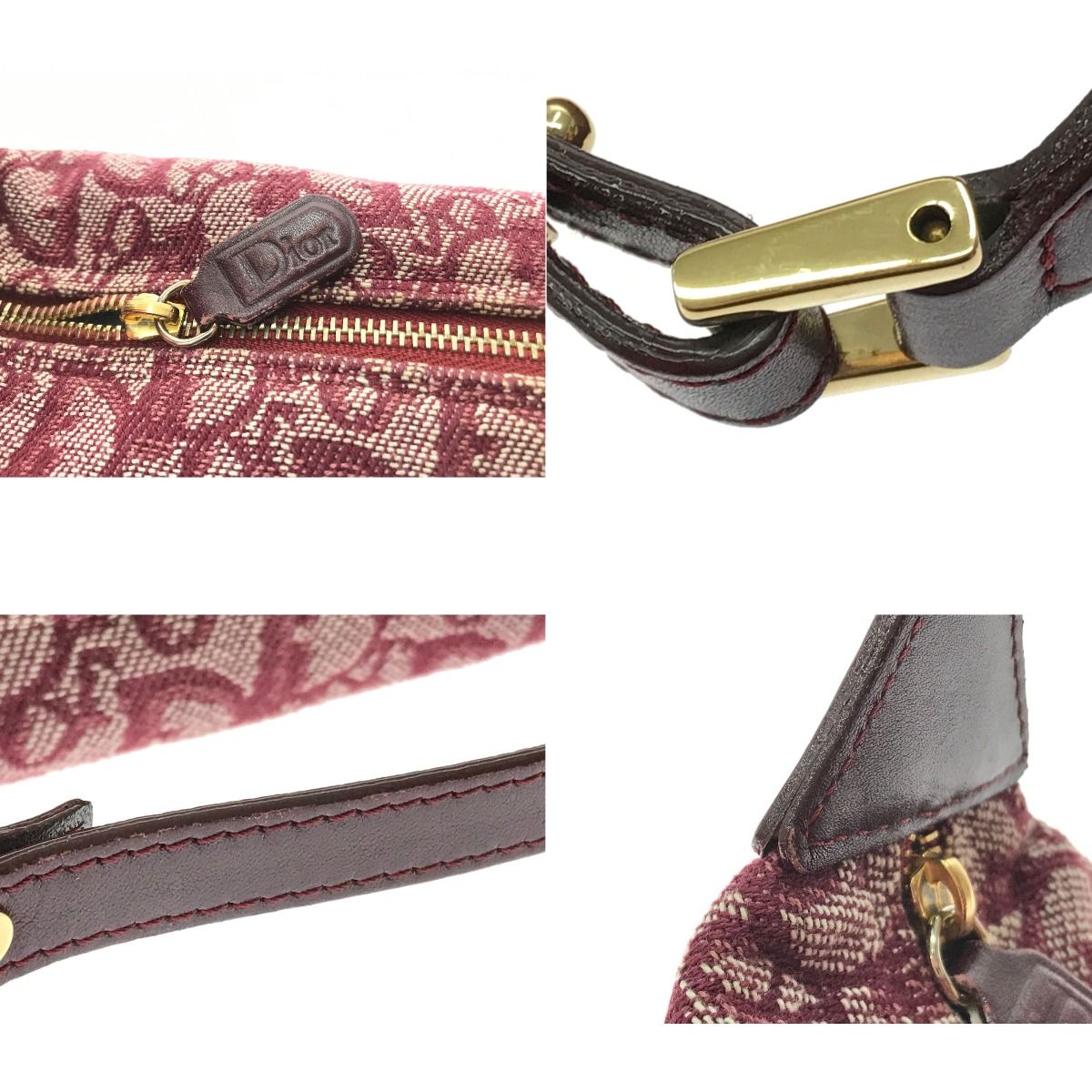 Christian Dior Handbag Cm0093 Trotter Pattern Bordeaux